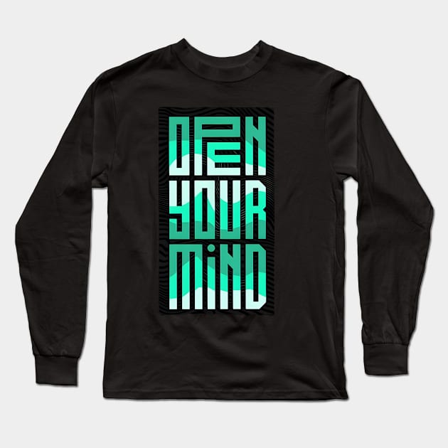 open your mind t shirt design vintage Long Sleeve T-Shirt by soorney